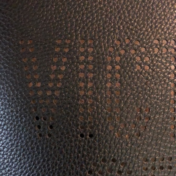 VICTORIA SECRET ToteBag Dual Handle Perforated Spell-Out Black + Silver $59 NEW - Picture 11 of 15